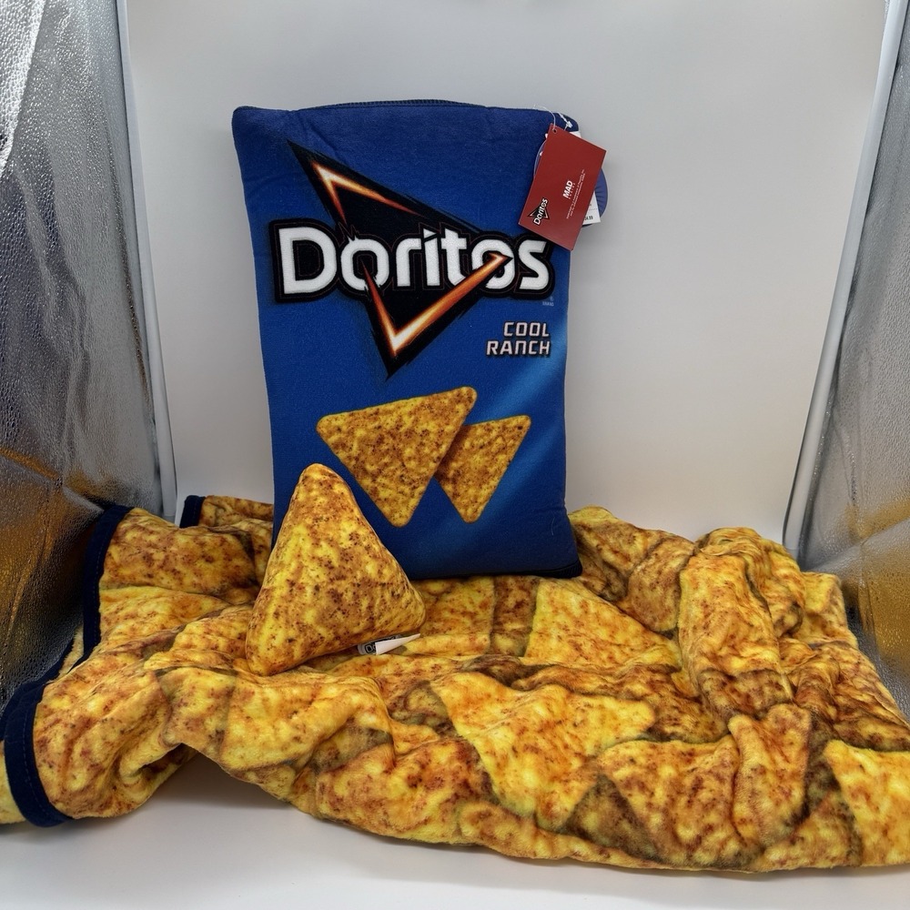 Doritos Cool Ranch Blanket Pillow Pouch Plush Set Home Decor Mad Engine‎